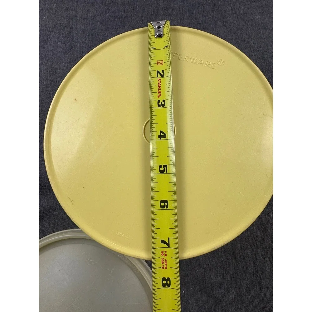 Vintage‎ Tupperware Yellow Servalier Bowl with Lid 1204-8 Retro Kitchen Storage